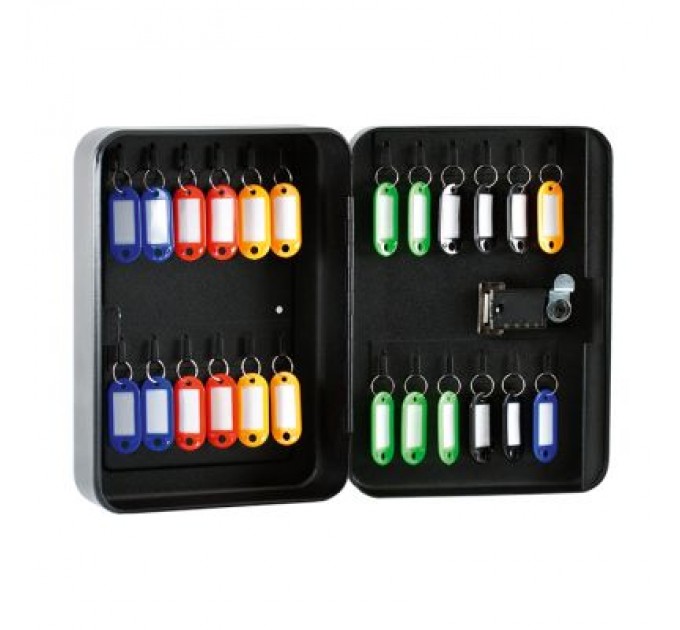 Buromax Бокс для ключів Buromax на 24 секції, з брелоками, з кодовим замком, сталевий, чорний (BM.0410)