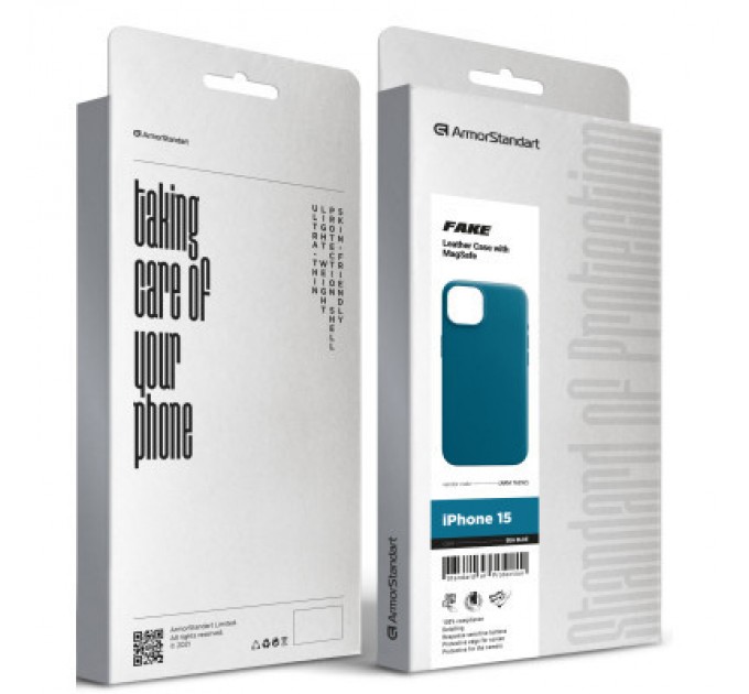 Armorstandart Чохол до мобільного телефона Armorstandart FAKE Leather Case Apple iPhone 15 Sea Blue (ARM76292)