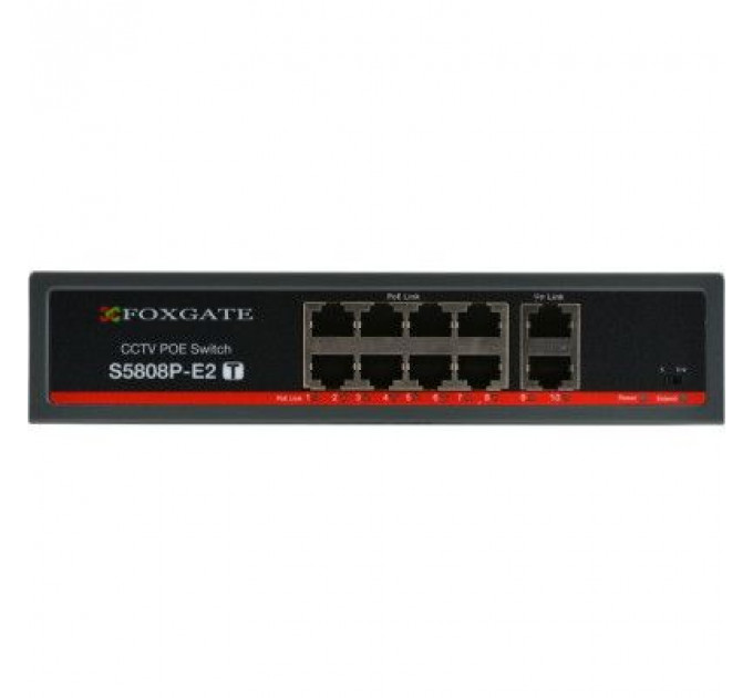 Комутатор мережевий FoxGate S5808P-E2(T)