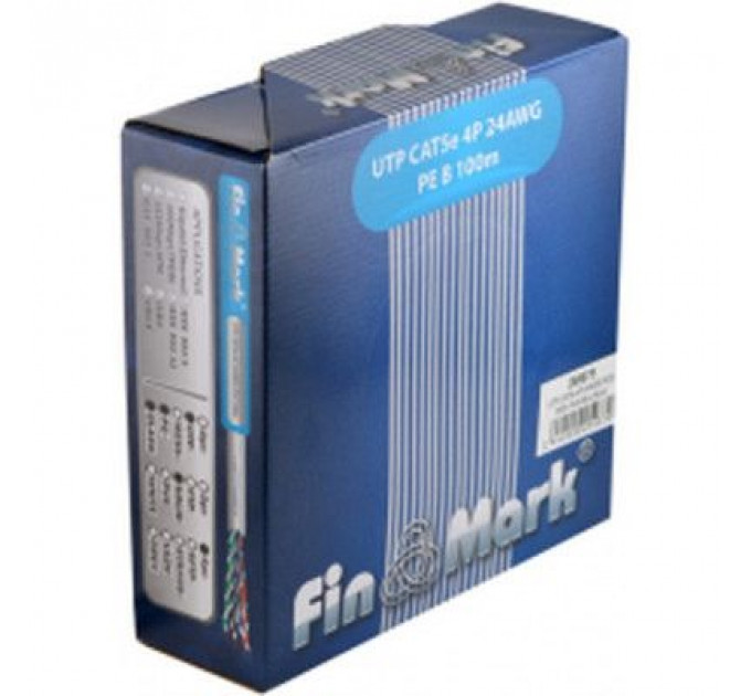 Кабель мережевий FinMark UTP 100м CAT5e 4P 24AWG PE B Pull Box (269675)