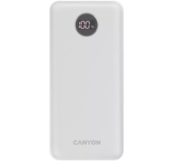 Canyon Батарея універсальна Canyon PB-2002 20000mAh, PD/20W, QC/3.0, White (CNE-CPB2002W)