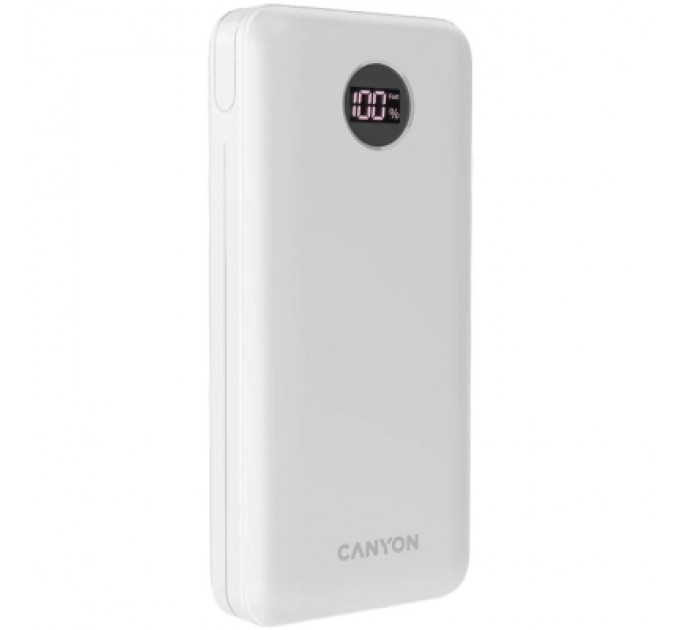 Canyon Батарея універсальна Canyon PB-2002 20000mAh, PD/20W, QC/3.0, White (CNE-CPB2002W)
