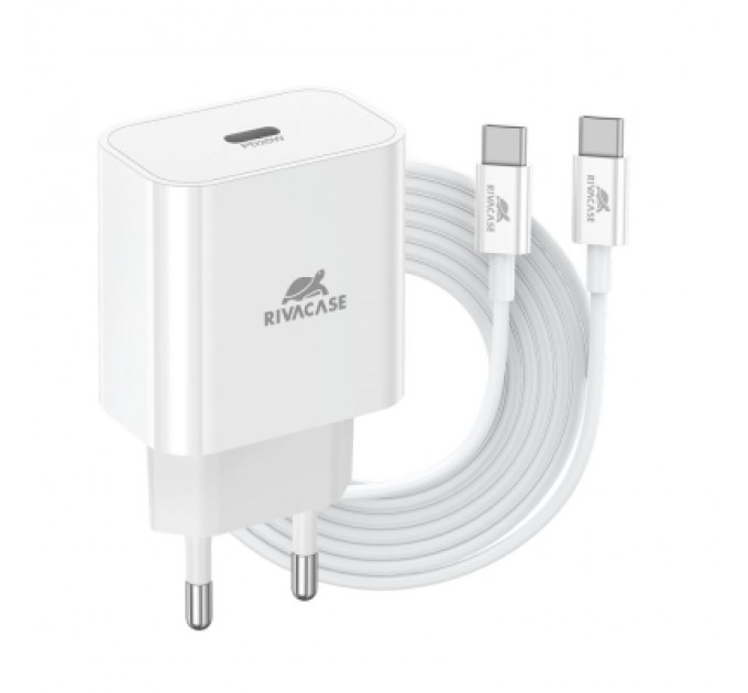 RivaCase Зарядний пристрій RivaCase 1xUSB Type-C PD 20 Вт кабель Type-C white (PS4101 WD4 (White))