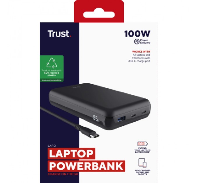 Trust Батарея універсальна Trust 20000mAh Laro 100W PD/3.0 QC/3.0 (25240_TRUST)