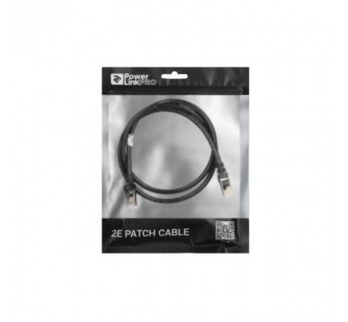 Патч-корд 1м S/FTP Cat 6 CU PVC 26AWG 7/0.16 black 2E (2E-PC6SFTPCOP-100BK)