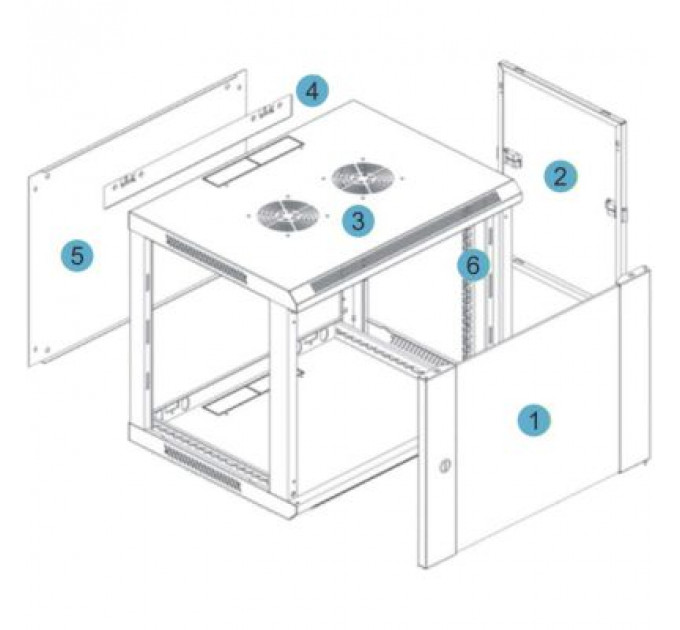 Шафа настінна Kingda 9U 19" 600x450 RAL9004 (KD-007-6409)