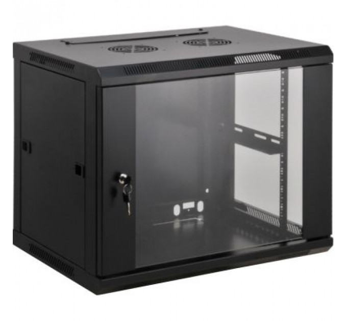 Шафа настінна Kingda 9U 19" 600x450 RAL9004 (KD-007-6409)