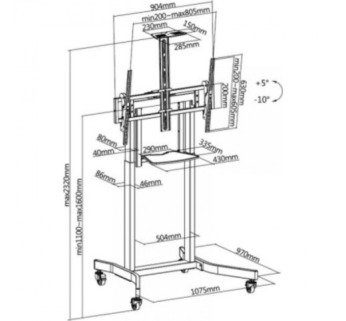 Gembird Стійка презентаційна Gembird TVS-100T-01