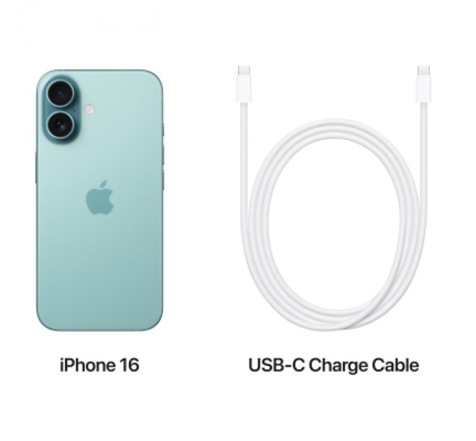 Apple Мобільний телефон Apple iPhone 16 128GB Teal (MYED3)