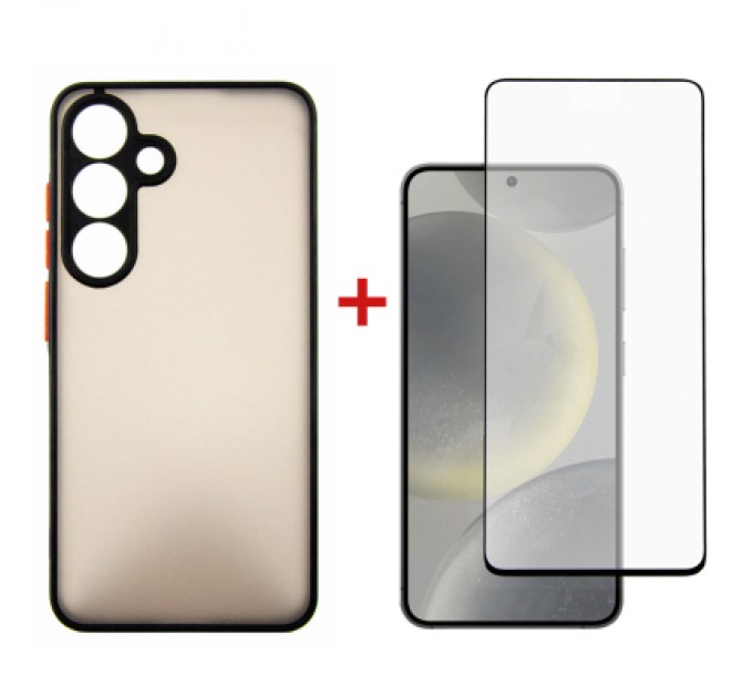 Dengos Чохол до мобільного телефона Dengos Samsung Galaxy S24 Matte + glass Black (DG-KM-109)