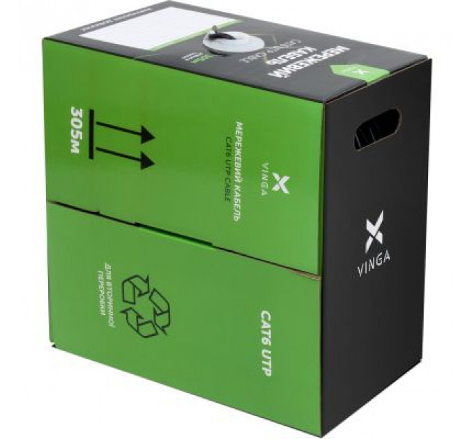 Кабель мережевий Vinga UTP Cat6 CCA 4 pairs 305 m (VCDCU6CA305)