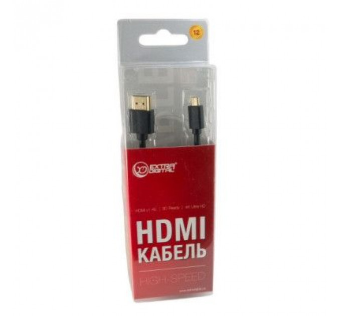 Кабель мультимедійний micro HDMI to HDMI 0.5m Extradigital (KBD1678)