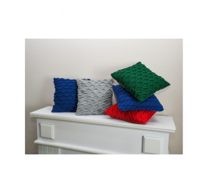 Прованс Подушка Прованс в'язана декоративна Коси червона 33х33 см (027419)