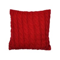 Подушка Прованс в'язана декоративна Коси червона 33х33 см (027419)