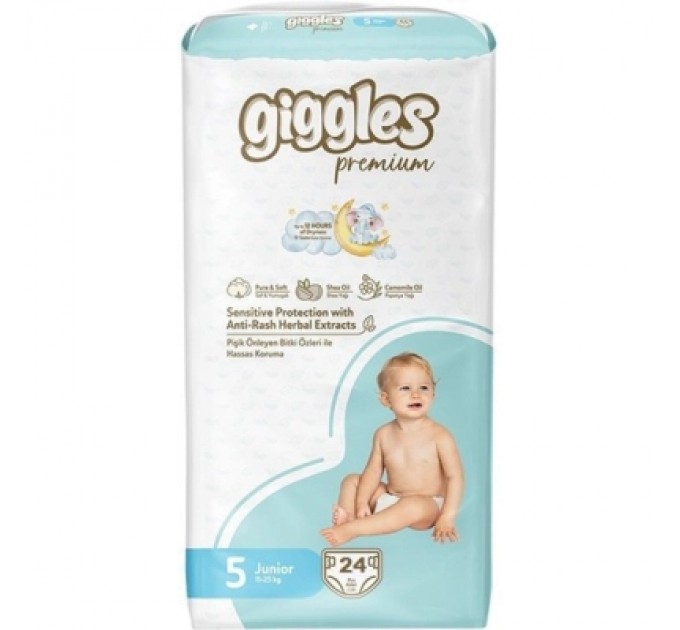 Giggles Підгузки Giggles Premium 5 Junior 11-25 кг 24 шт (8680131206919)