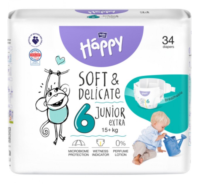 Bella Підгузки Bella Happy 6 Junior Extra 15+ кг 34 шт (5900516605544)