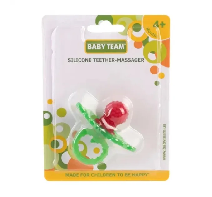 Baby Team Прорізувач Baby Team Масажер Силіконовий Малинка (4824428040075)