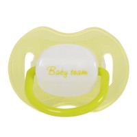 Пустушка Baby Team Силіконова ортодонтична З ковпачком та кільцем Нічна Від 12 місяців (4824428030083)