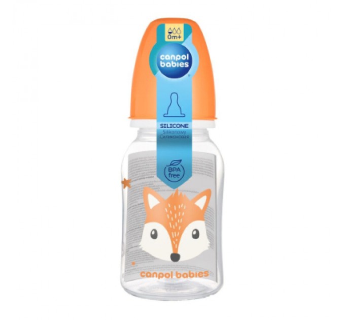 Canpol babies Пляшечка для годування Canpol babies Cute Animals стандартна 120 мл помаранчева (11/851_ora)