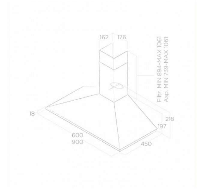 Elica Витяжка кухонна Elica CHIMMY PB IX/A/90
