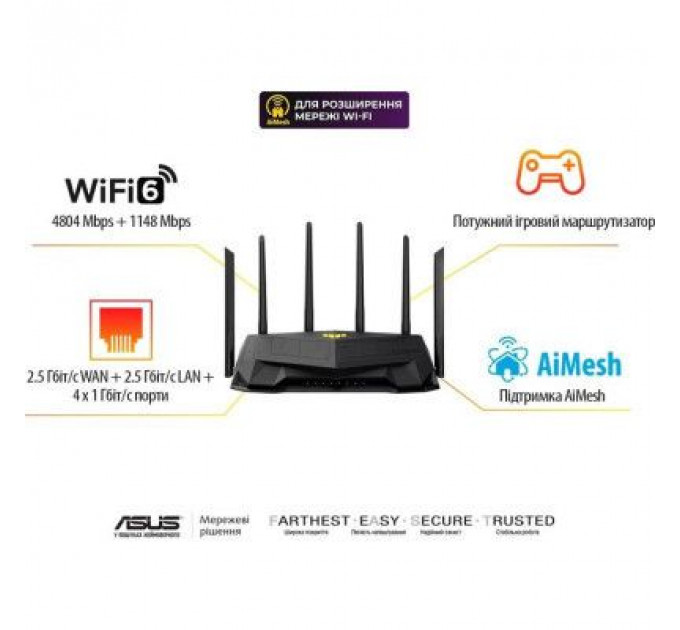 Маршрутизатор ASUS TUF-AX6000 (90IG07X0-MO3C00)