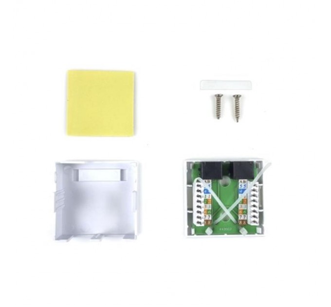 Cablexpert Розетка EServer (WT-2015A) 2хRJ-45, Cat5Е, зовнішня, білий