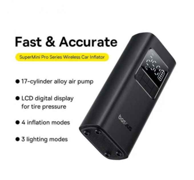 Baseus Автомобільний компресор Baseus Super Mini Pro Black (C1115930011100)