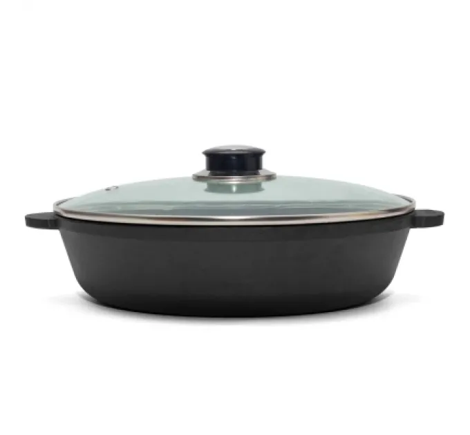 Brizoll Сковорода Brizoll Monolith чавунна зі скляною кришкою 260х60 мм (M2660U-6)