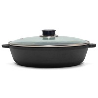 Сковорода Brizoll Monolith чавунна зі скляною кришкою 240х60 мм (M2460U-6)