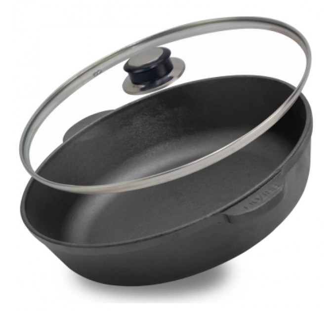 Brizoll Сковорода Brizoll Monolith чавунна зі скляною кришкою 240х60 мм (M2460U-6)