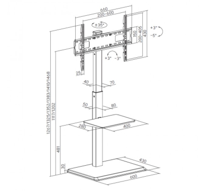 OfficePro Стійка презентаційна OfficePro TVS297B