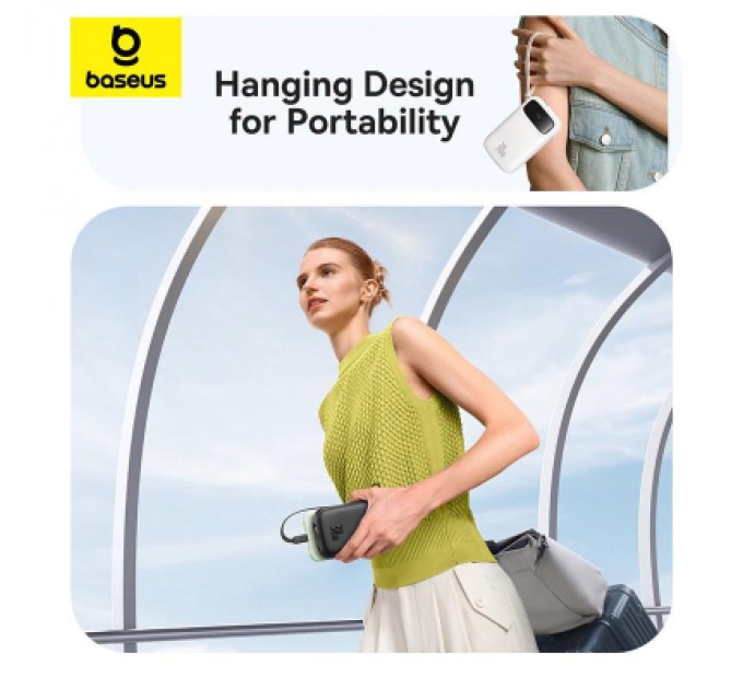 Baseus Батарея універсальна Baseus QPow2 20000mAh 30W, with 2*Type-C Cable, Black (P10055009113-00)