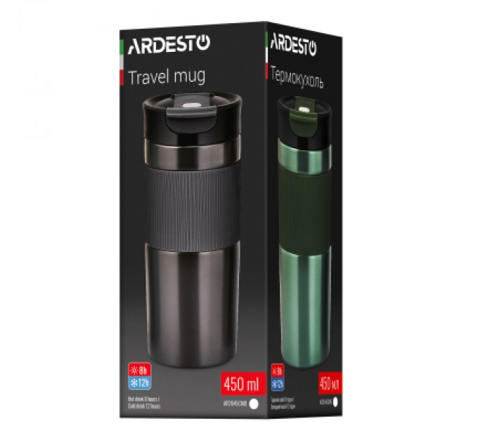 Ardesto Термокружка Ardesto Comfort нержавіюча сталь чорний 450 мл (AR2645CMB)