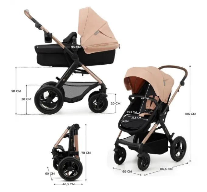 Kinderkraft Коляска Kinderkraft 3 в 1 Moov 2 Air Sand Beige (KSMOOV02BEG0000) (5902533925773)