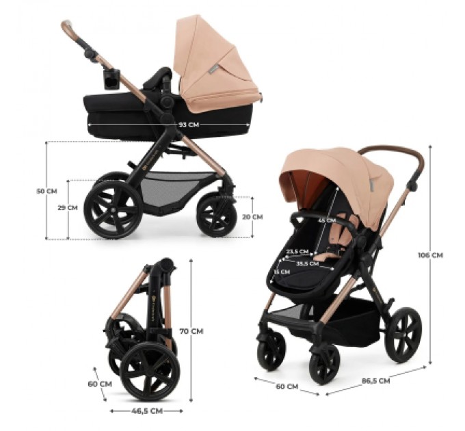 Kinderkraft Коляска Kinderkraft 3 в 1 Moov 2 Sand Beige (KSMOOV02BEGEV00) (5902533925803)