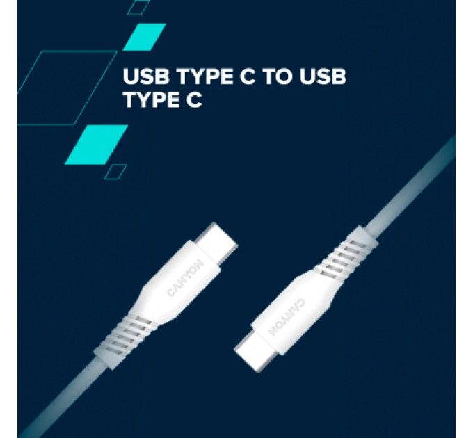 Canyon Дата кабель USB-C to USB-C 1.2m CC100SC 100W White Canyon (CNS-CC100SC12W)