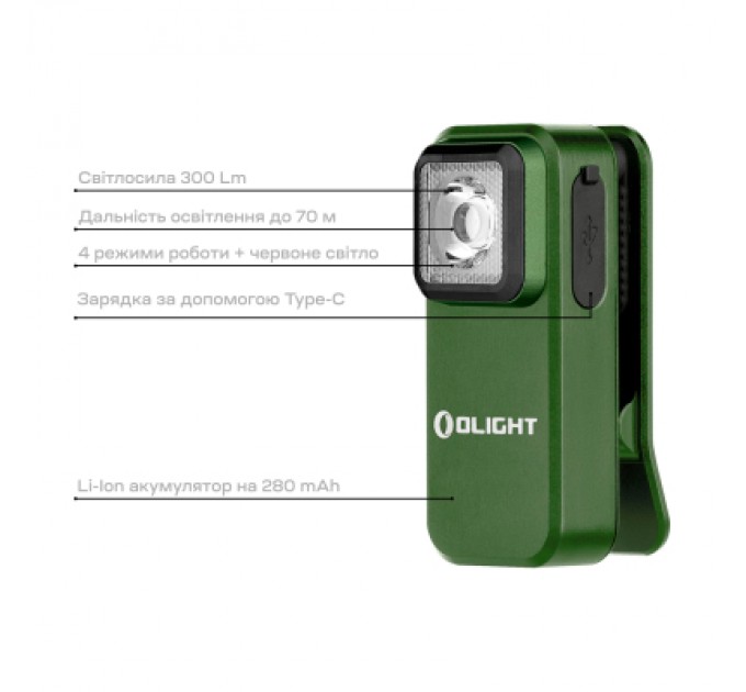 Olight Ліхтар Olight Oclip OD Green (0.0000.0857)