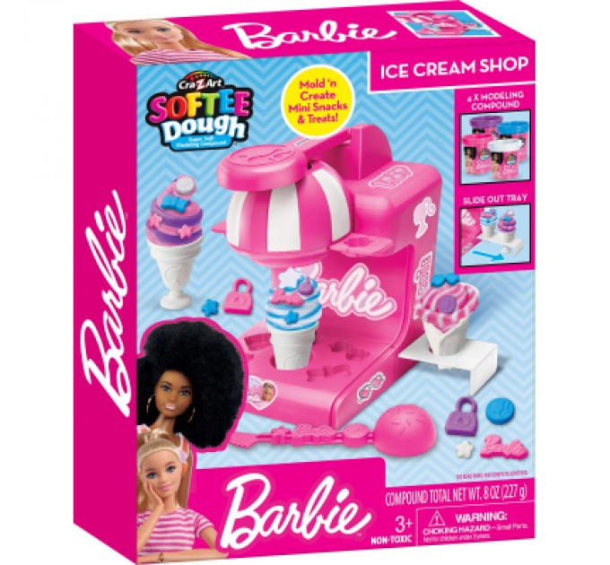 Cra-Z-Art Набір для творчості Cra-Z-Art Barbie Тісто для ліплення, Магазин морозива з формами, набір 8 од (34040CRA)
