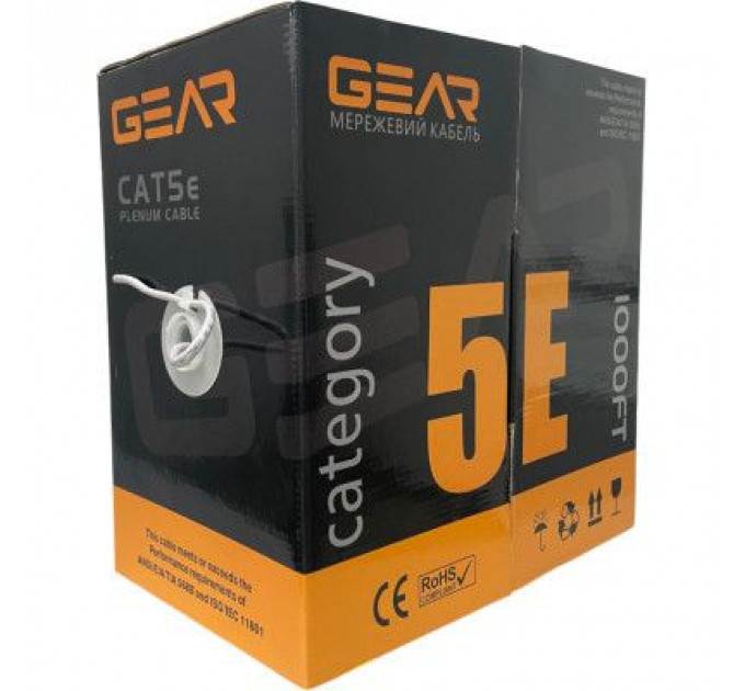 Кабель мережевий GEAR FTP 305м, cat.5e, CCA, 4*2*0,51, indoor (GEC-FTPCCA051305)