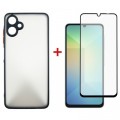 Dengos Чохол до мобільного телефона Dengos Kit Samsung Galaxy A06 case Matte + glass (Black) (DG-KM-126)