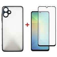 Чохол до мобільного телефона Dengos Kit Samsung Galaxy A06 case Matte + glass (Black) (DG-KM-126)