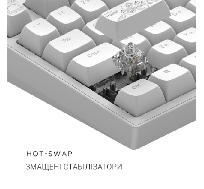 Dark Project Клавіатура Dark Project ALU81 Terra Nostra PBT RGB Mech G3MS Moonstone White (DPKB_NOSTRA_81_ANSI_WHITE_UA)