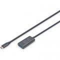 Digitus Дата кабель USB-С Male to USB-A Female 5.0m USB3.2 Gen1 Active 5G Digitus (DA-73110)