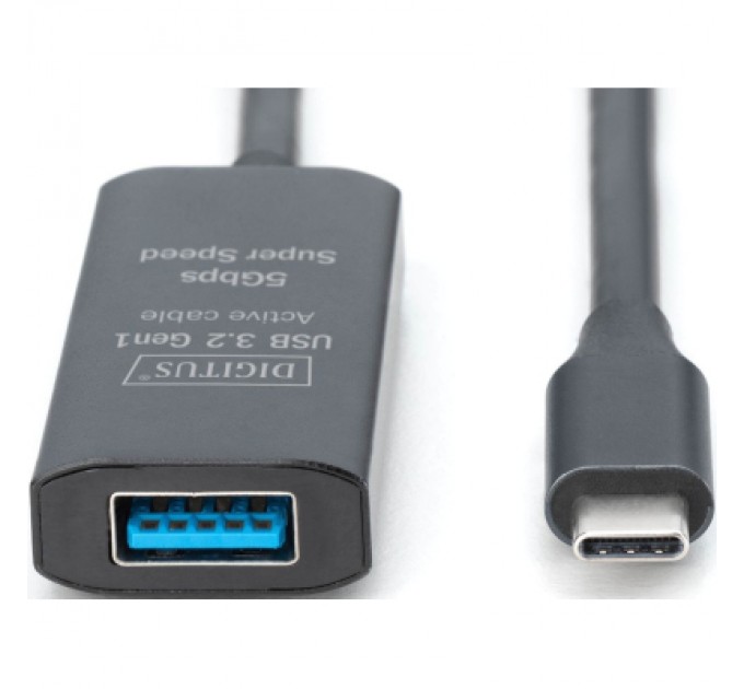 Digitus Дата кабель USB-С Male to USB-A Female 5.0m USB3.2 Gen1 Active 5G Digitus (DA-73110)