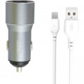 XO Зарядний пристрій XO TZ09 2.4A/2 USB + cable lightning Grey (XO-TZ09L-GR)