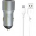 XO Зарядний пристрій XO TZ09 2.4A/2 USB + cable lightning Grey (XO-TZ09L-GR)
