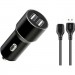 XO Зарядний пристрій XO TZ09 2.4A/2 USB + cable Type-C Black (XO-TZ09T-BK)