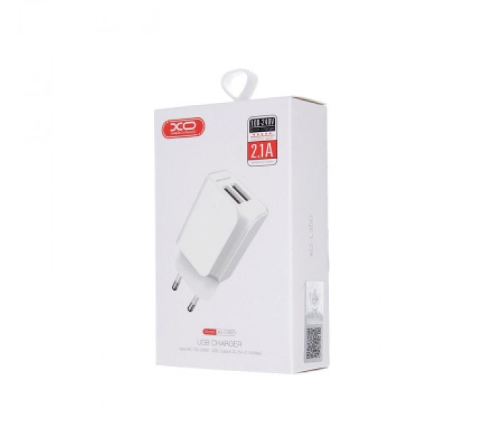 XO Зарядний пристрій XO L35D 2USB / 2.1А + Lightning white (XO-L35-LGHT)