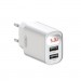 XO Зарядний пристрій XO L95 (2USB/2.4A) + USB - Lightning White (XO-L95-L)