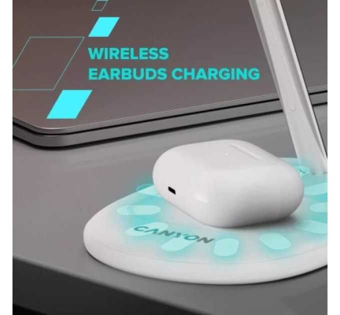 Canyon Зарядний пристрій Canyon wireless charger WCS-205 15W Qi2 2in1 Black (CNS-WCS205B)